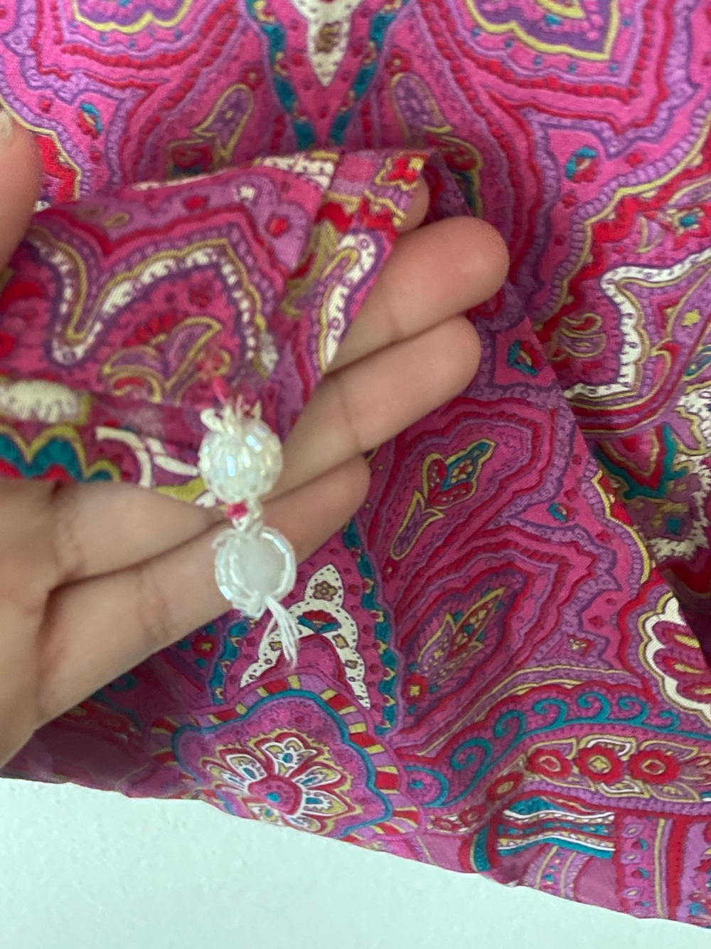 ABS by Allen Schwartz Vintage Y2K Paisley Handkerchief Bandana Midi Skirt US 6 - Picture 4 of 5